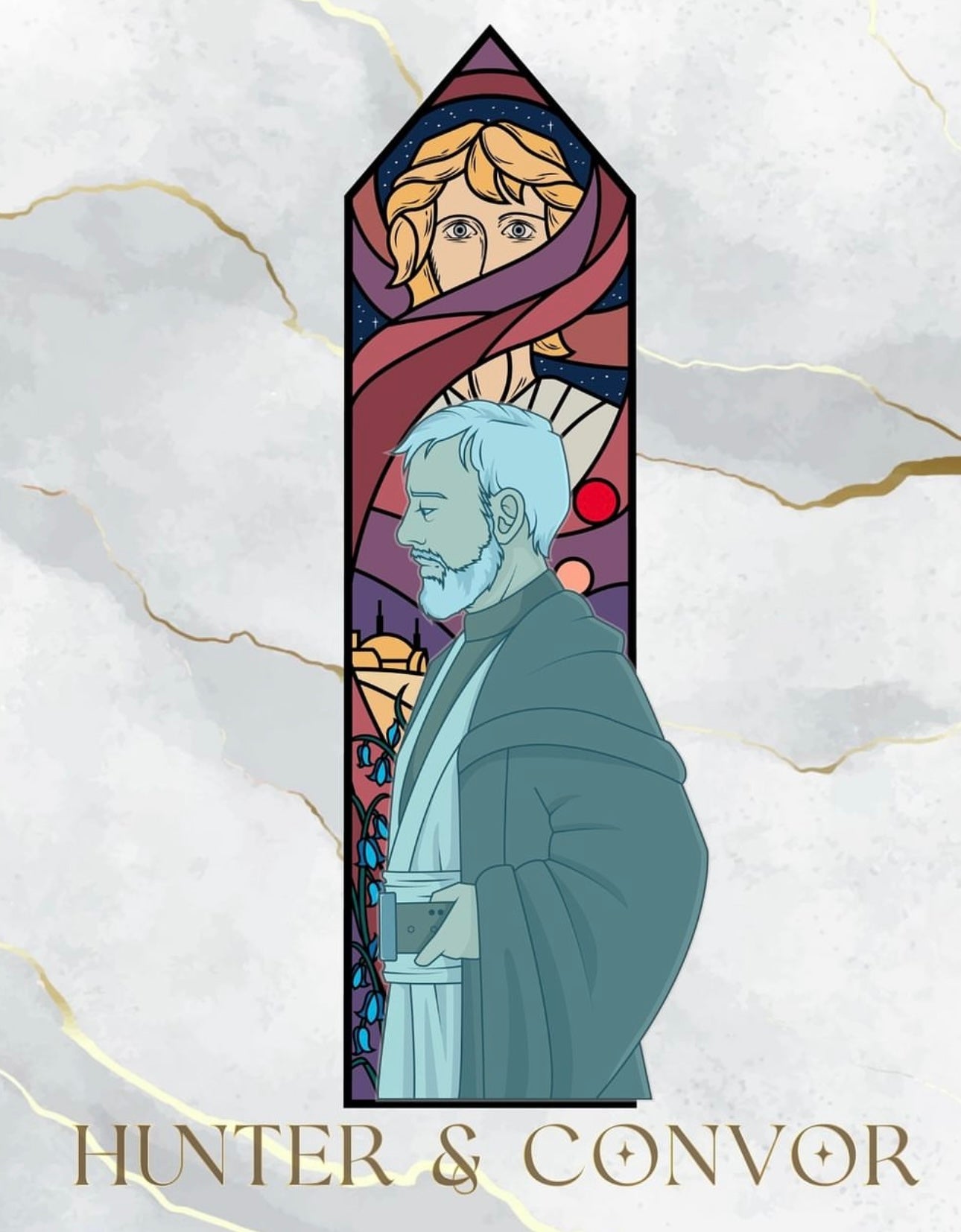 The Old Man - Triptych Windows Series (glow in the dark)