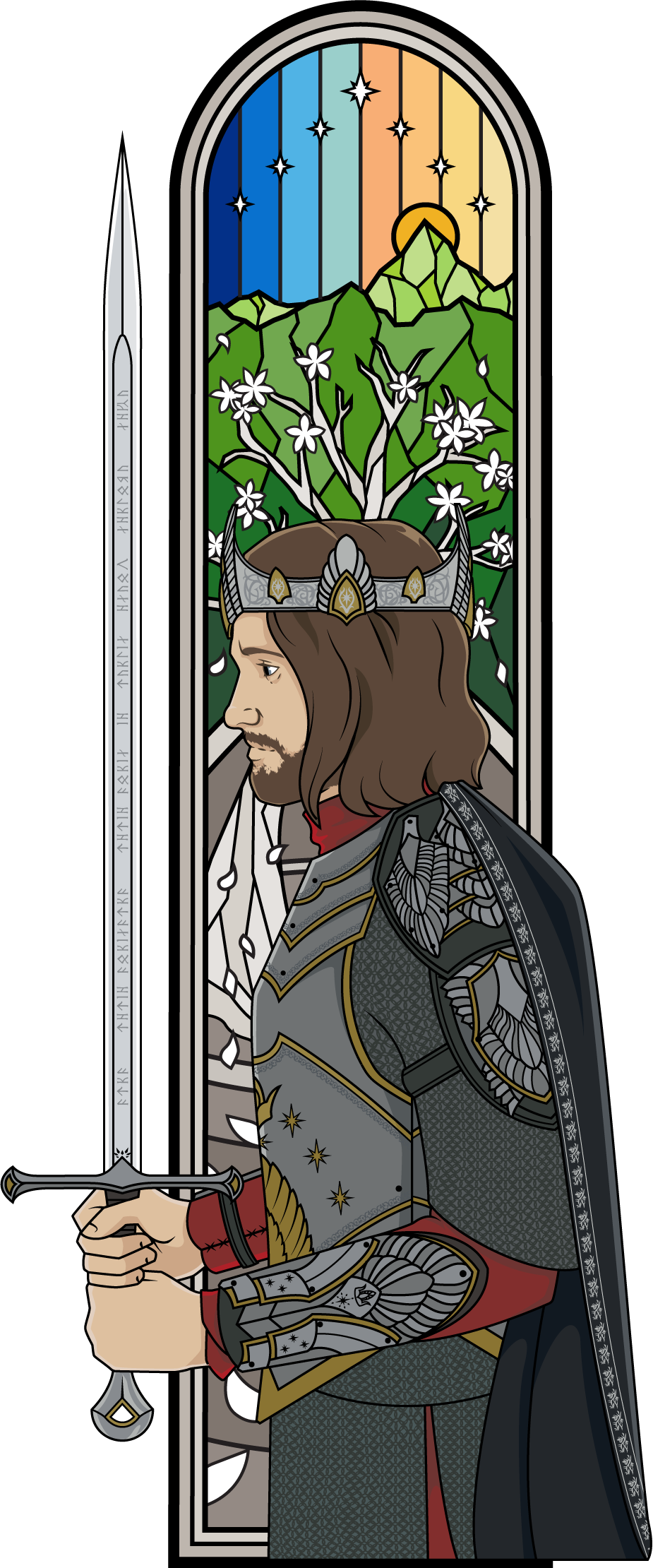 The King - Triptych Windows Series