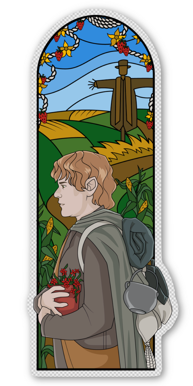 LotR Triptych Windows Stickers